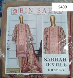 ladies unstitch suit Clothes Gul Ahmed Bin Saeed Whatsapp 03037770296