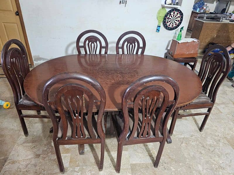 Wooden dinning table with 6 wooden chairs 1