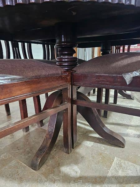 Wooden dinning table with 6 wooden chairs 3
