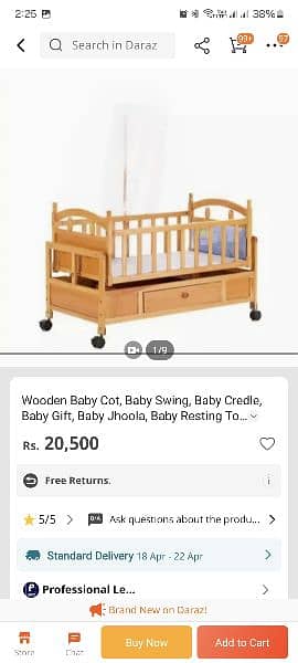 Baby Cots Kids Crib Swing plus Cot 6