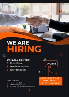 Agents require for UK call centre