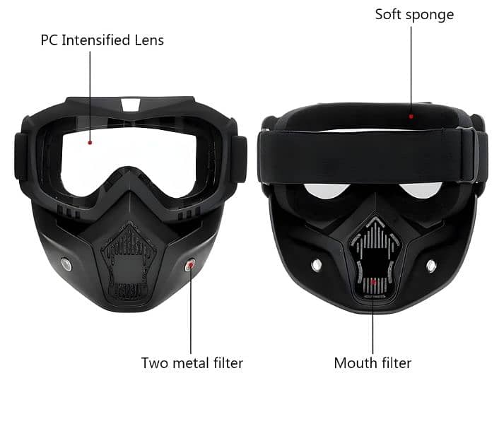 Motorcycle Dust proof Glasses And Face Mask 1