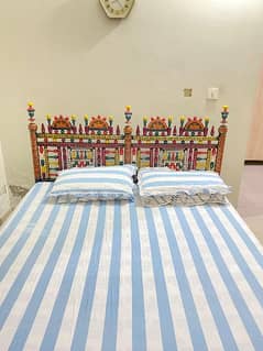 Traditional Nankana Style Colourful bed made of real wood