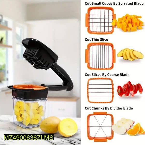 5 in 1 Stainless Steel Fruit Vegetabale Cutter 0