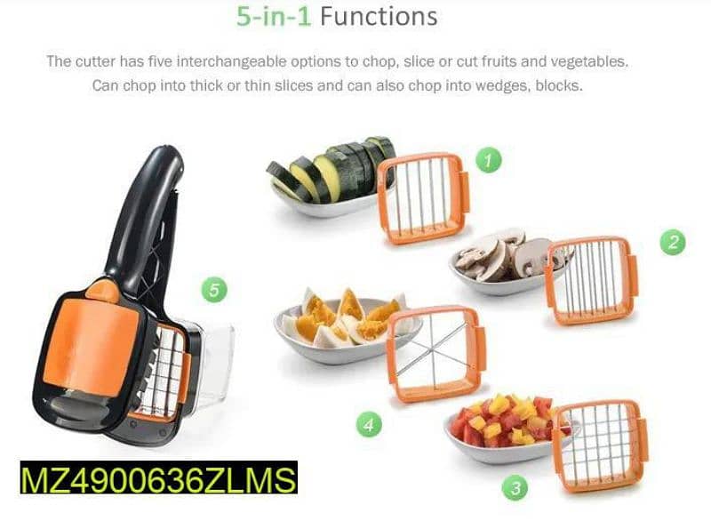 5 in 1 Stainless Steel Fruit Vegetabale Cutter 2