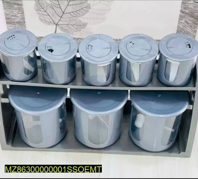 8 Pcs Spices Jar Set With Stand 1