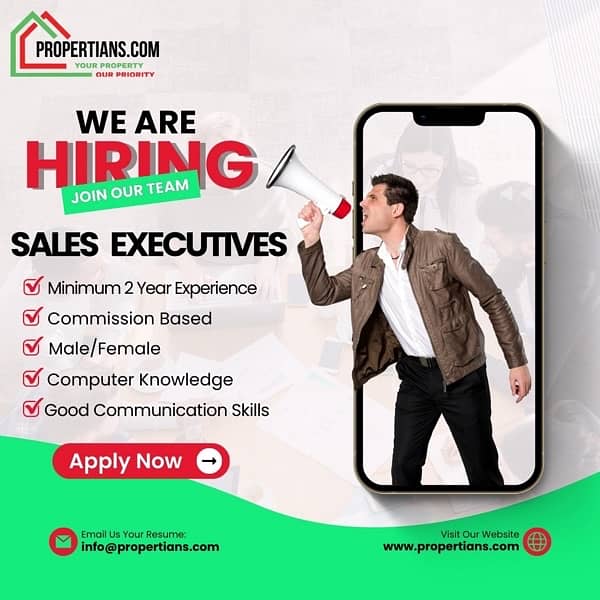 Sales Executives Required For a property website and software 0