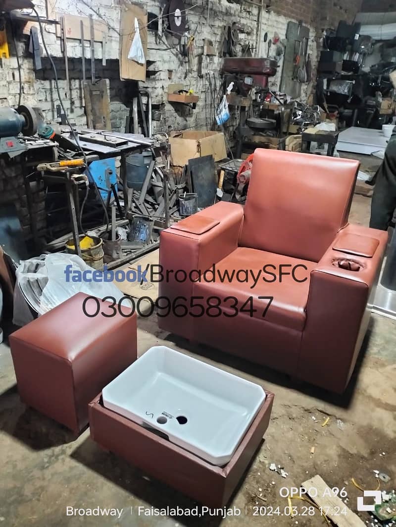 Saloon Chair/Barber Chair/Massage bed/Manicure pedicure/Hair wash unit 8