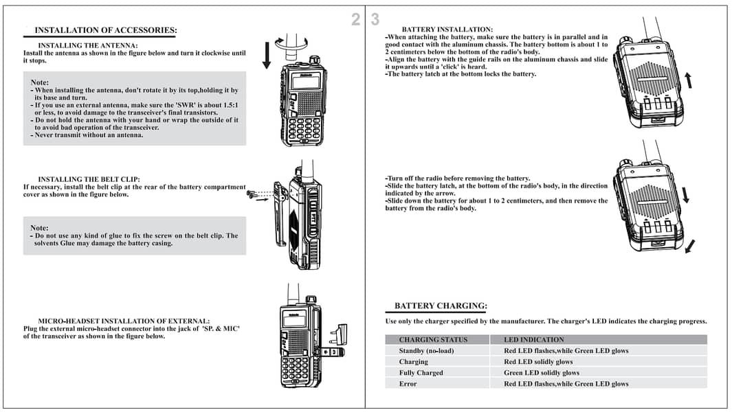 New Walkie talkie UV-T2 Long Range 8-Watt 2 Way Wireless UVT2 Tri Band 14