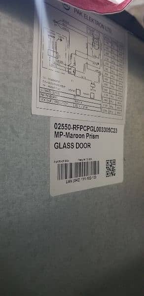 Pel Brand new Fridge Glass door prism Mahroon 6