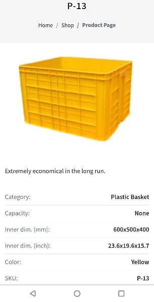 Plastic pallets plastic Baskets creats 9