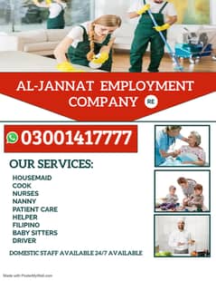 Maids / Nurse / Cook / Driver / Patient Care/Nanny all staff Available 0