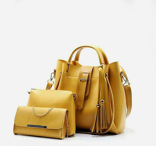 3 Pcs Women'S Beutiful Leather Bags 4