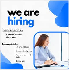 Urgently required female staff for office