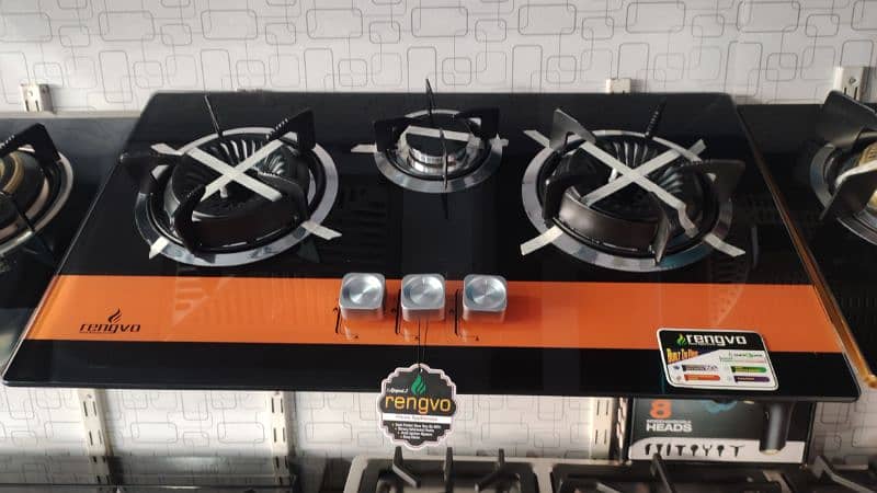 rengvo Brand Three Burner Tempered 10mm Glass 0