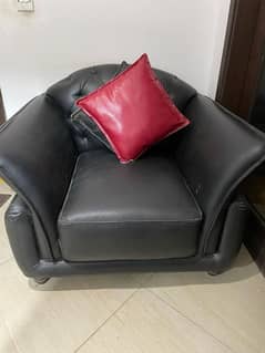 Black 7 seater sofa set with cushions