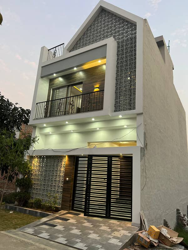 4 marla brand new house is available for sale in hafeez garden housing scheme phase 2 canal road near jallo park opposite sozo water park lahore. 1