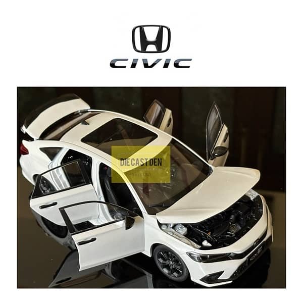 Honda Civic RS 2023 1:18 Scale Licensed Diecast Model Car 3