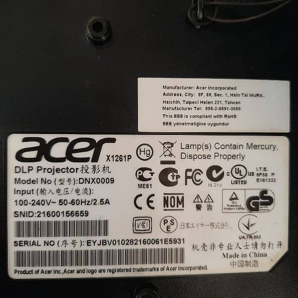 Acer projector 3