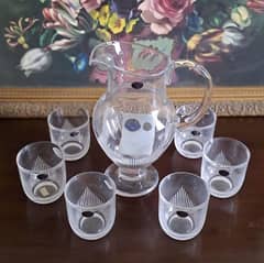 Bohemian Crystal Czech Republic jug and glasses set