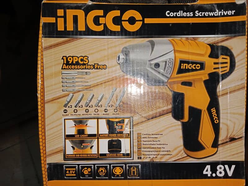 Ingco Corldless Drill + Screw driver 0