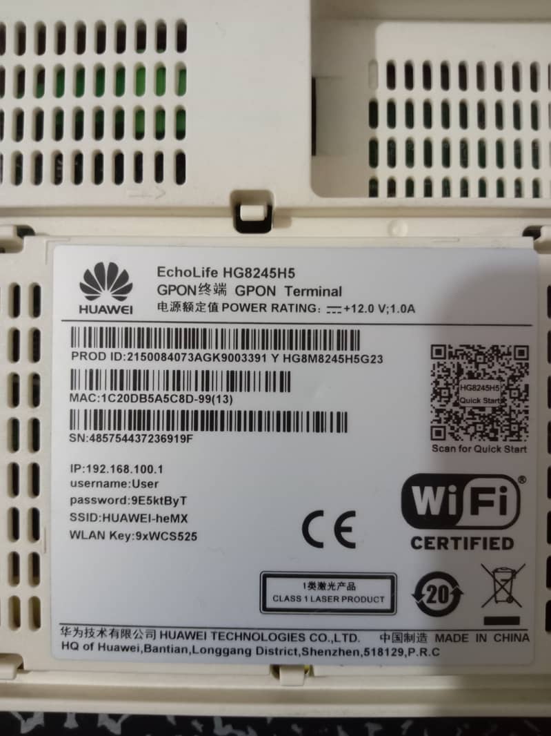 Huawei Echolife hg8245h5 Gpon Terminal Wifi Router 2