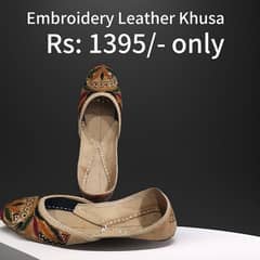 Embroidery Leather Khusa for Women's