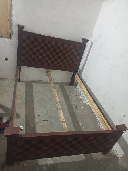completely wood made Bed 1