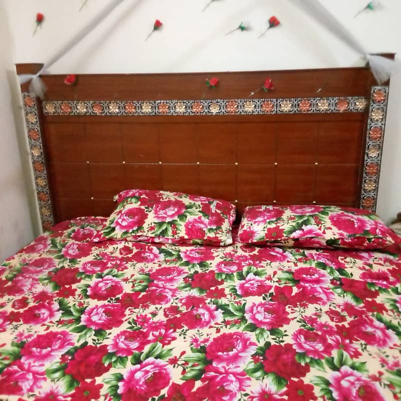Urgent sale double Bed + Spring Mattress, due shifting condition 9/10 1