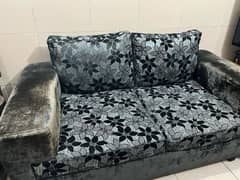 a sofa set silver black