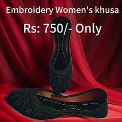 Embroidery black khussa