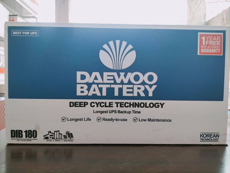 Daewoo Dib 180 deep cycle battery special for ups solar 6