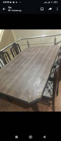 pure wooden dinning table with 6 chairs