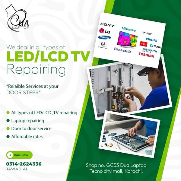 dont need to go out side rapir your laptop tv Lcd Led reapir  at home 0