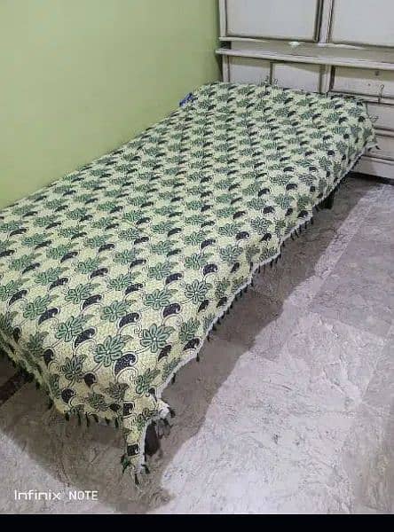 single wood bed with matress 2