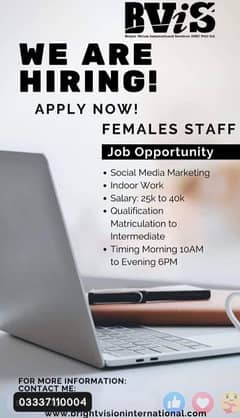we are Hiring Male and Female Staff 0