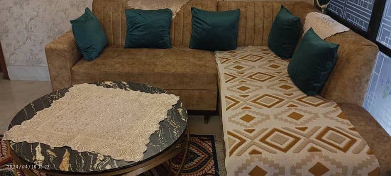 sofa set with table n cushions 1
