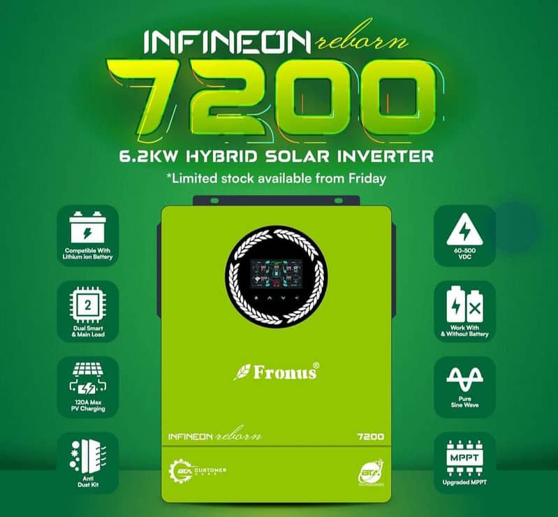 Fronus Infineon reborn 7200 - 6.2 KW Hybrid Solar Inverter 0