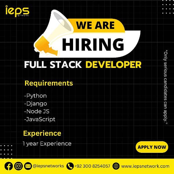 we are hiring full stack developer 0