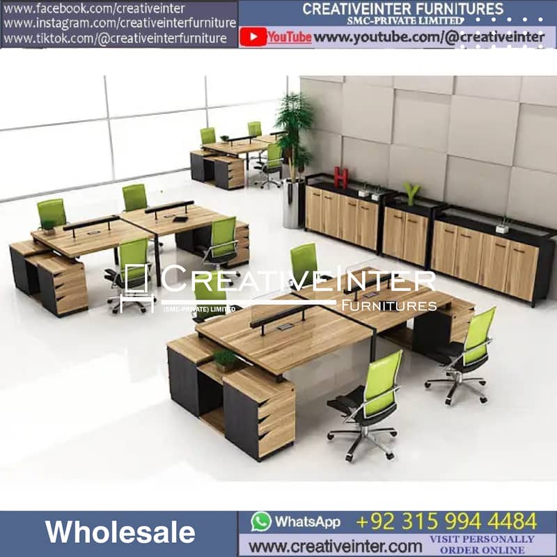 Call Center Office table workstation laptop compute chair working desk 19