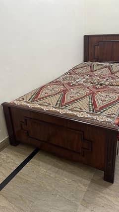 Single bed frame with single mattress