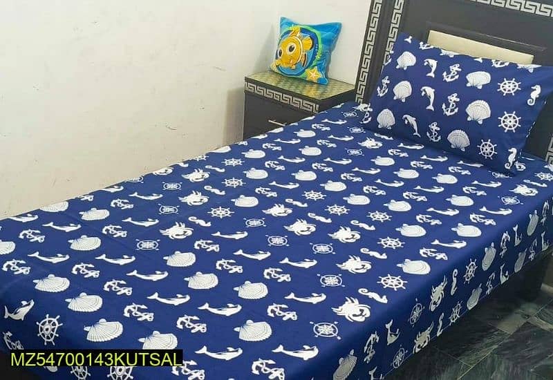 Cotton Printed Single Bedsheet With Pillow Cover 2