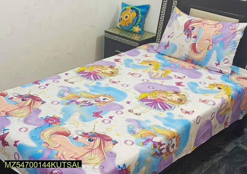 Cotton Printed Single Bedsheet With Pillow Cover 3