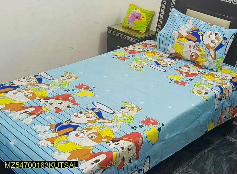 Cotton Printed Single Bedsheet With Pillow Cover 5
