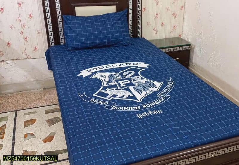 Cotton Printed Single Bedsheet With Pillow Cover 8