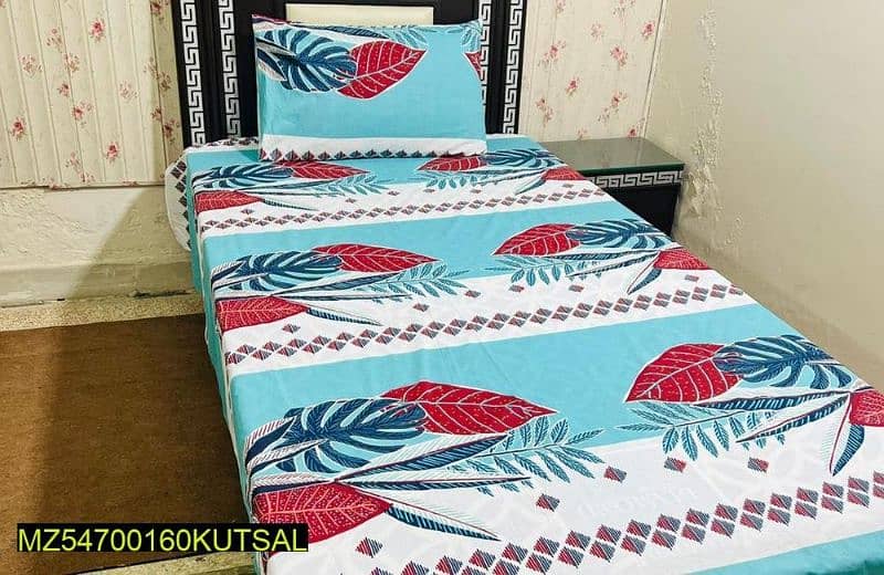 Cotton Printed Single Bedsheet With Pillow Cover 9