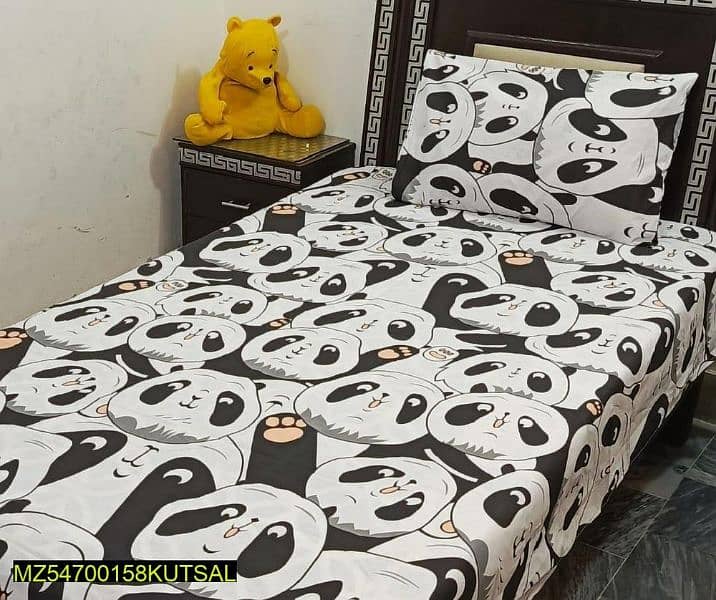 Cotton Printed Single Bedsheet With Pillow Cover 10