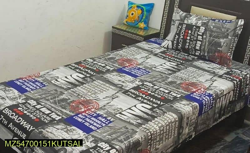 Cotton Printed Single Bedsheet With Pillow Cover 17