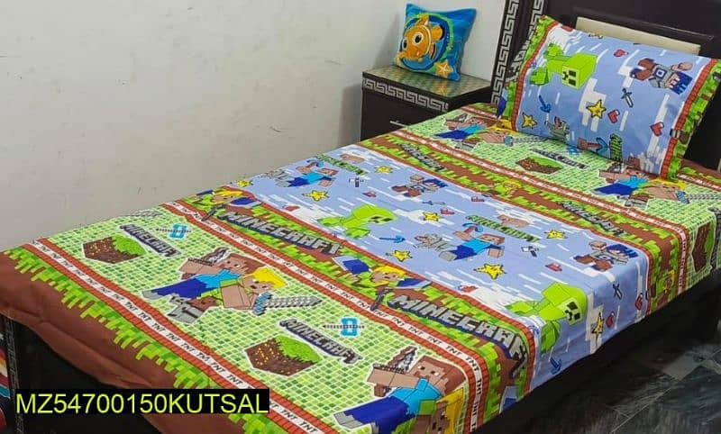 Cotton Printed Single Bedsheet With Pillow Cover 18
