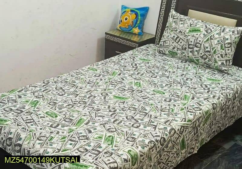 Cotton Printed Single Bedsheet With Pillow Cover 19